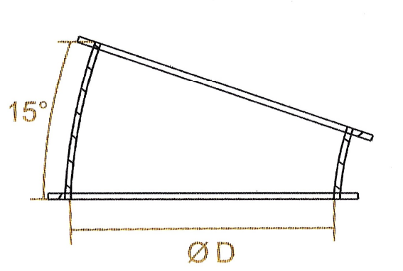 Rohrbogen 15° (Gepresst)
